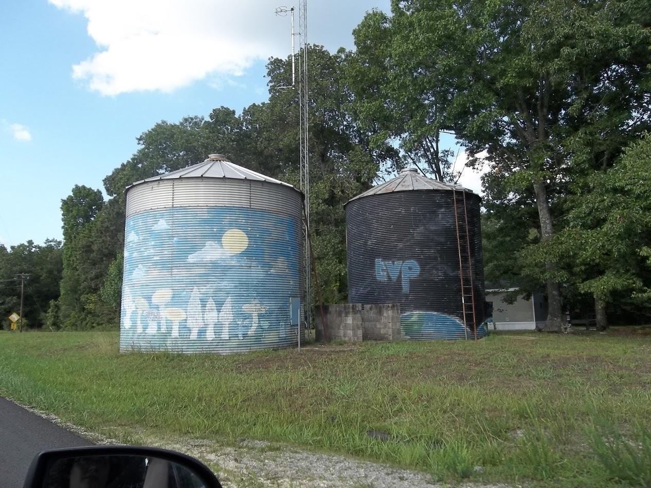 Silo murals at the Farm